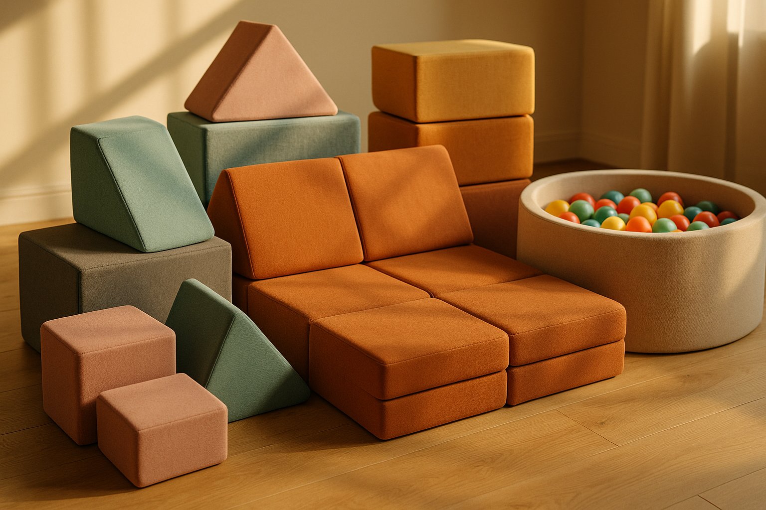 Hero 3 csomós, barack színű bársony ágykerítés | 9 méret